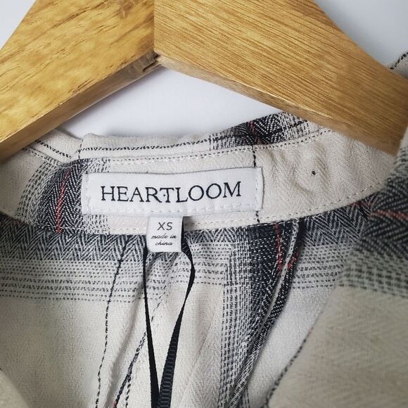 NWT Heartloom Luka Plaid Lace-Up Back Shirt Size XS - Picture 6 of 10